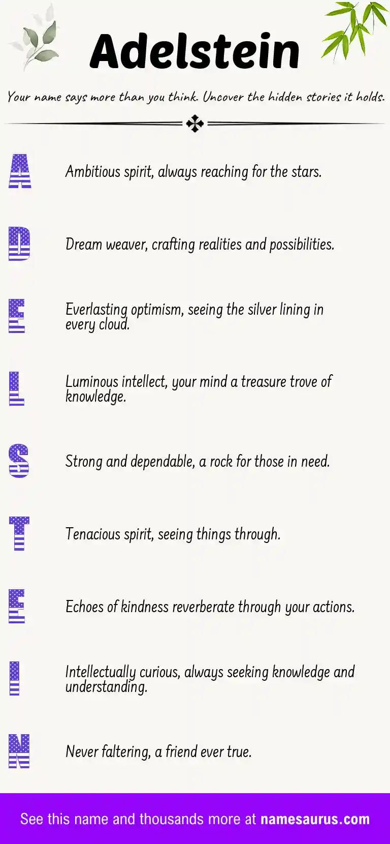 Acrostic poem about Adelstein.