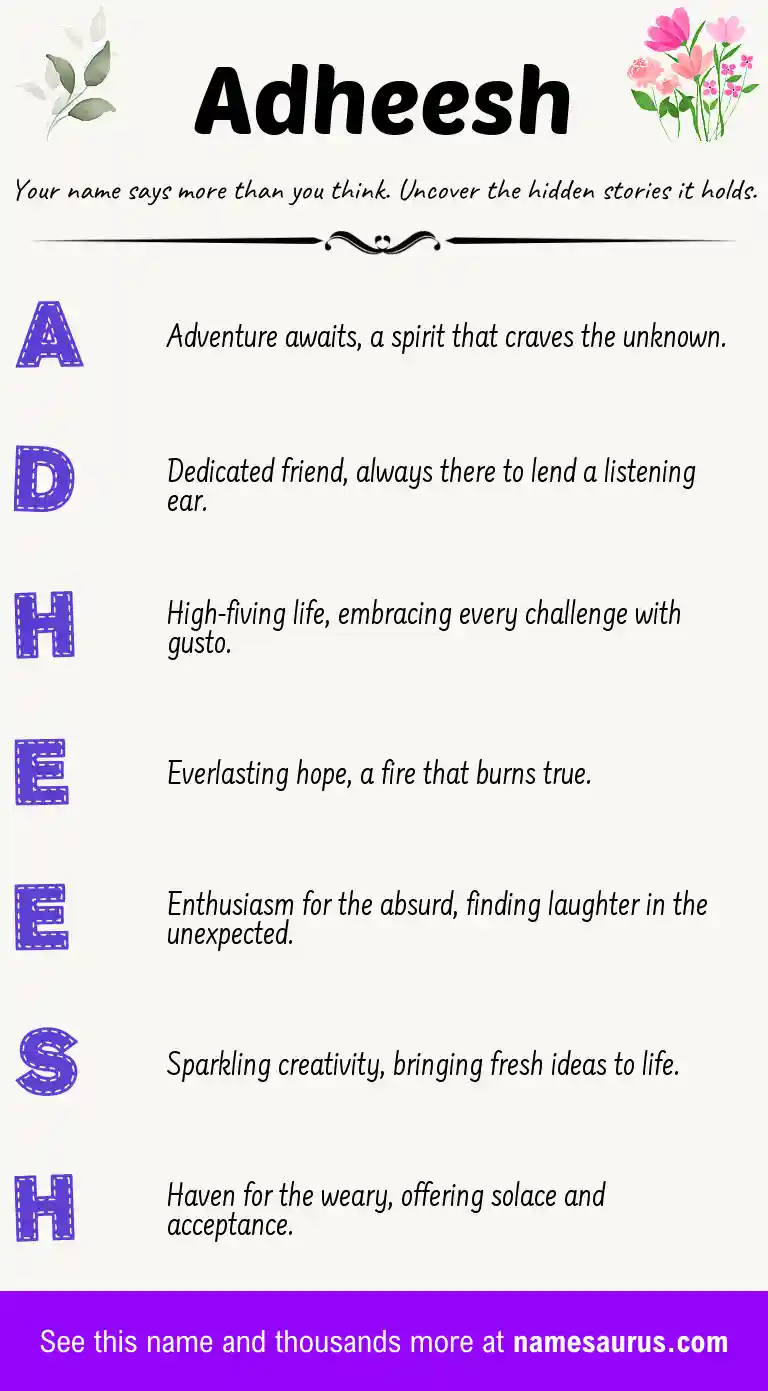 Acrostic poem about Adheesh.