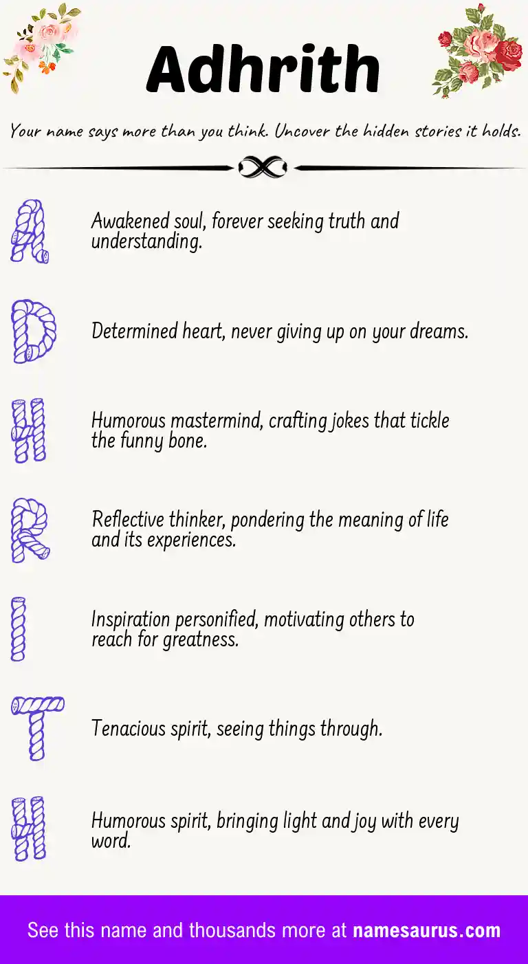 Acrostic poem about Adhrith.
