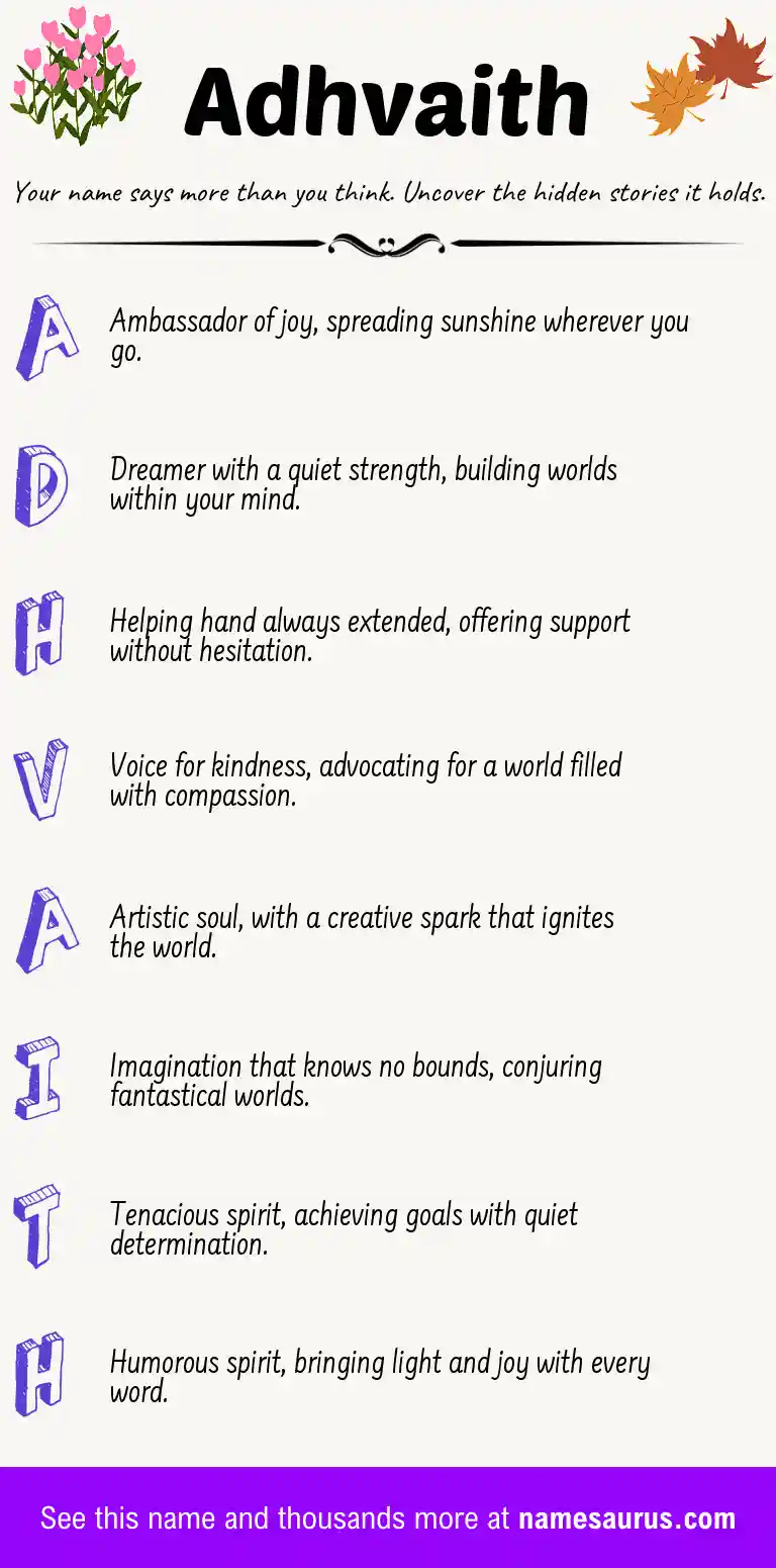Acrostic poem about Adhvaith.