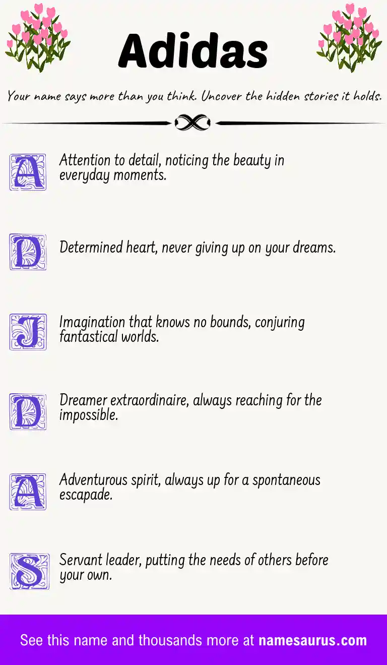 Acrostic poem about Adidas.