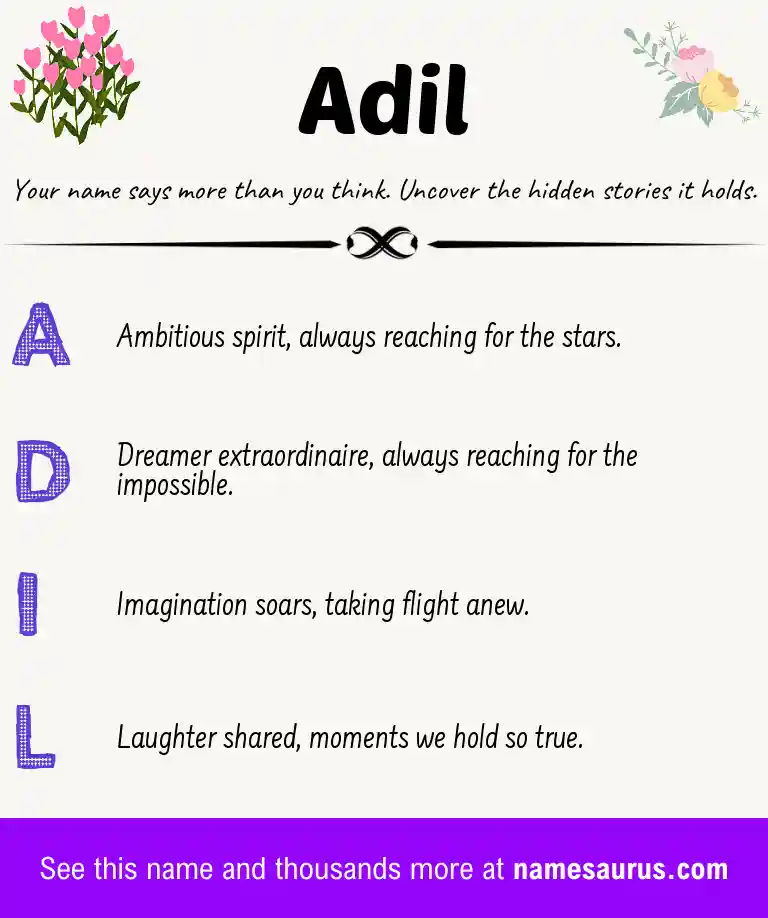 Acrostic poem about Adil.