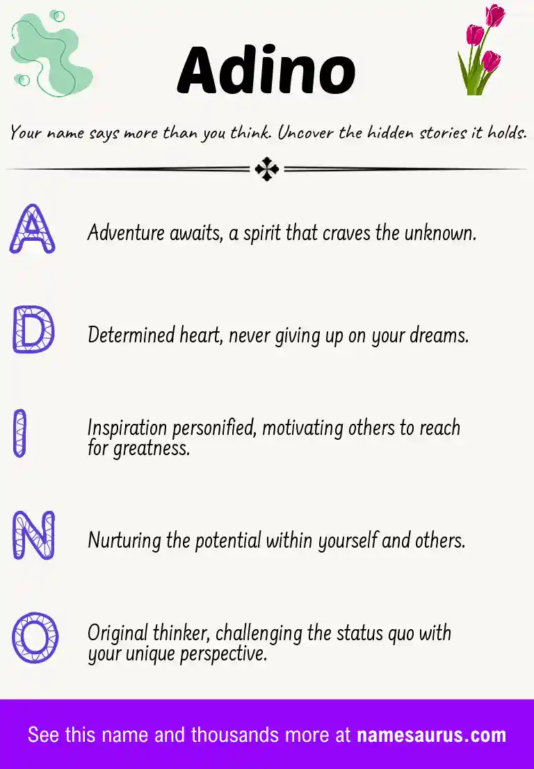 Acrostic poem about Adino.