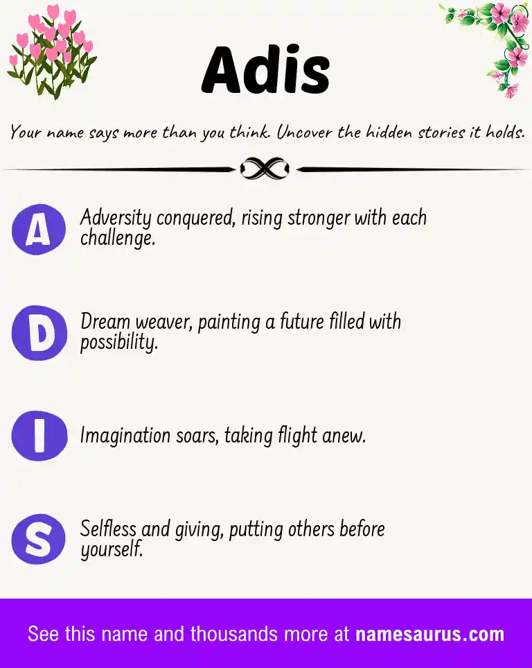 Acrostic poem about Adis.