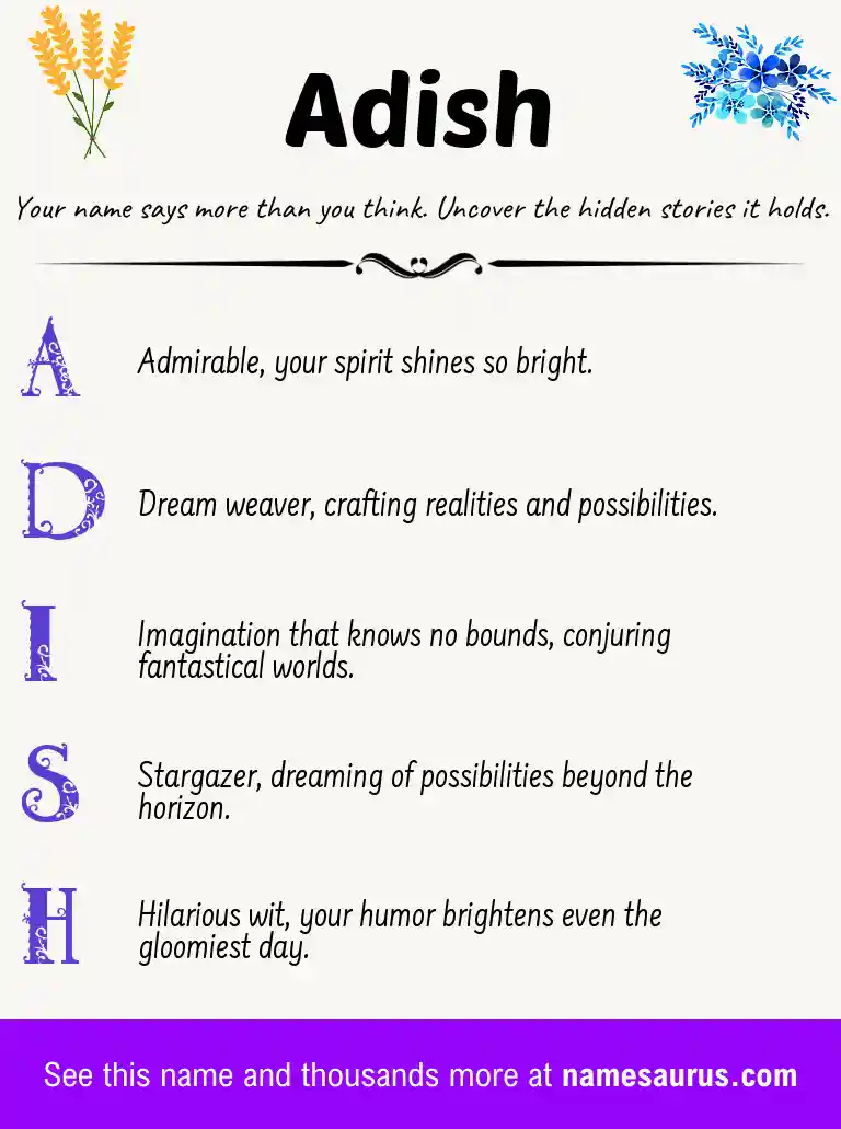 Acrostic poem about Adish.