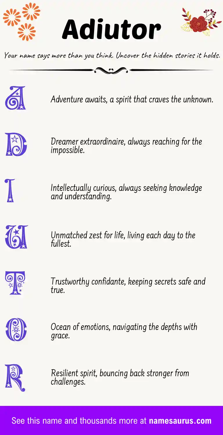 Acrostic poem about Adiutor.