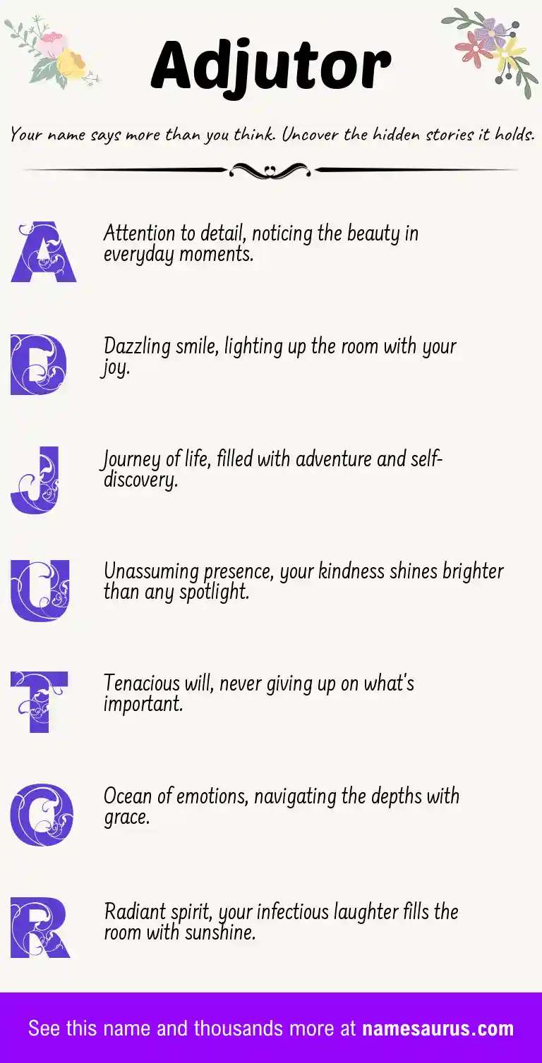 Acrostic poem about Adjutor.