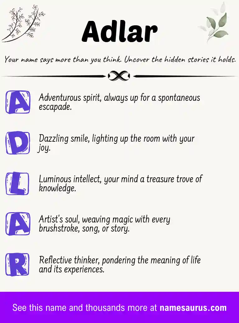 Acrostic poem about Adlar.