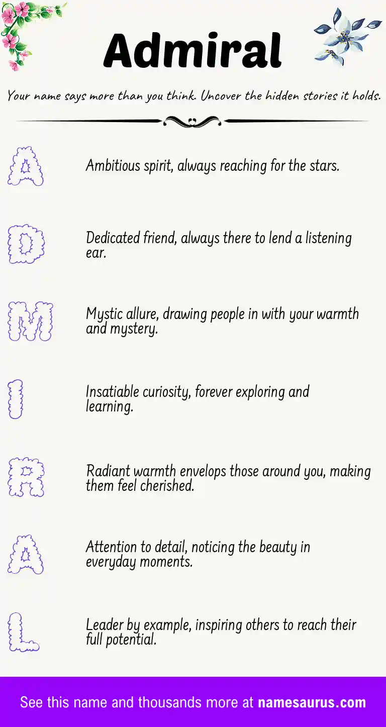 Acrostic poem about Admiral.