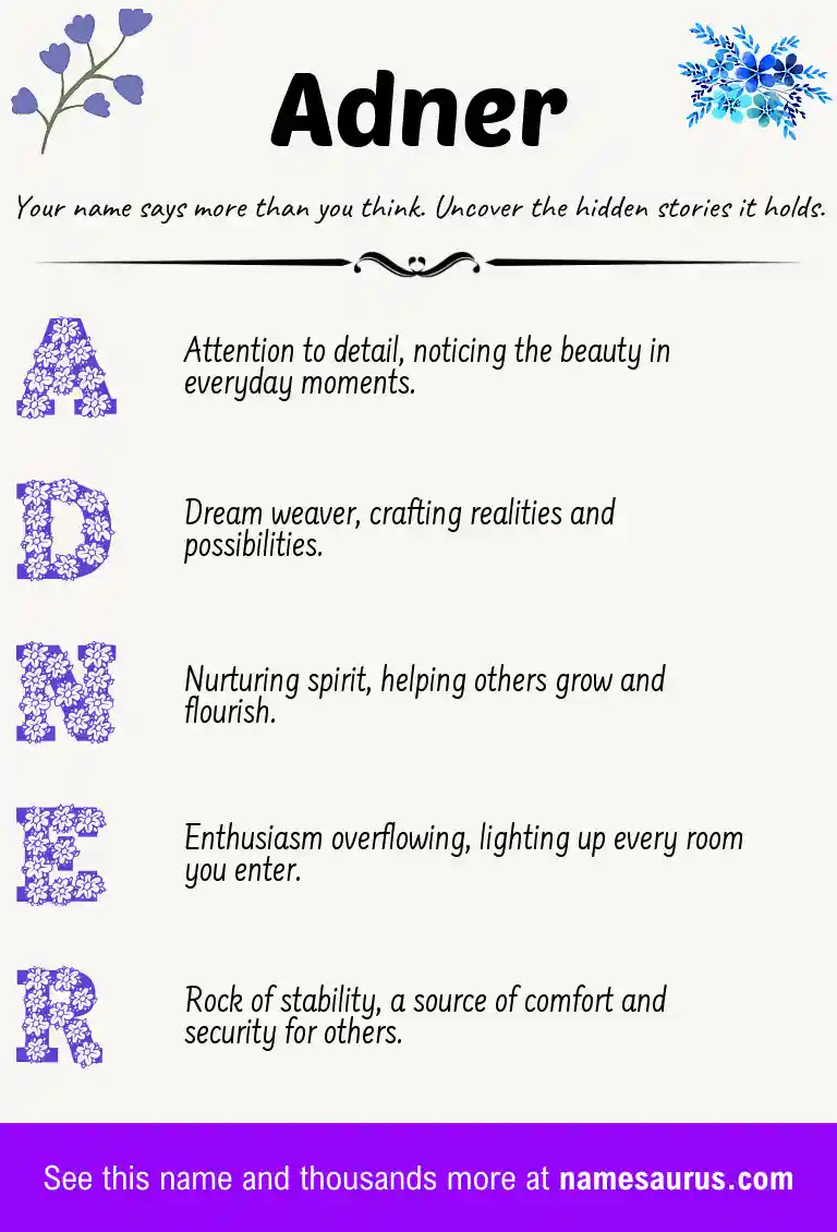 Acrostic poem about Adner.