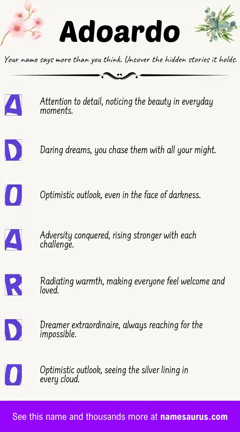 Acrostic poem about Adoardo.
