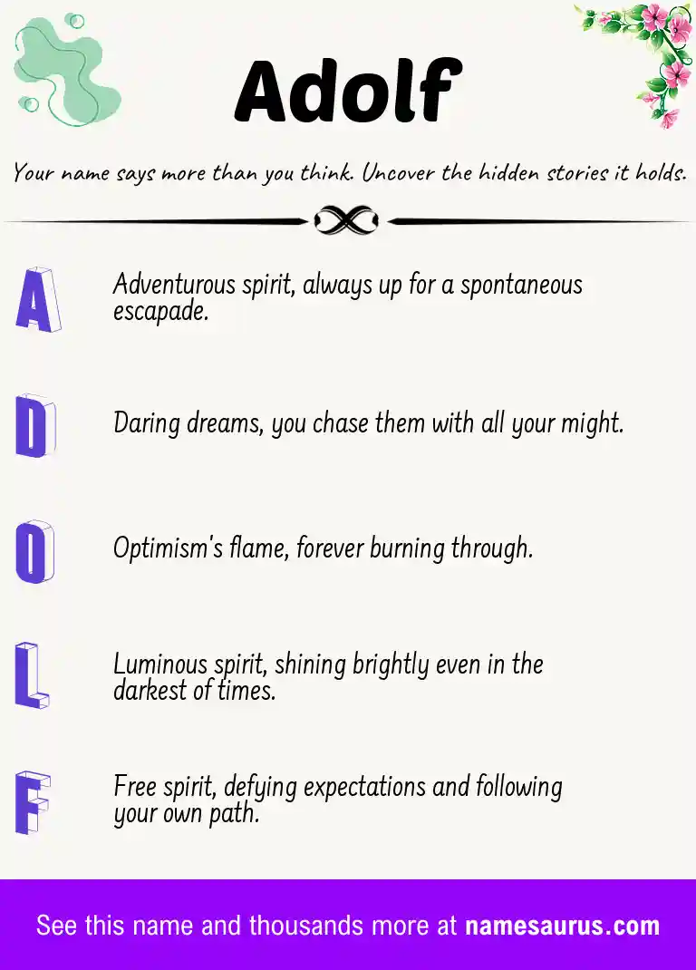 Acrostic poem about Adolf.