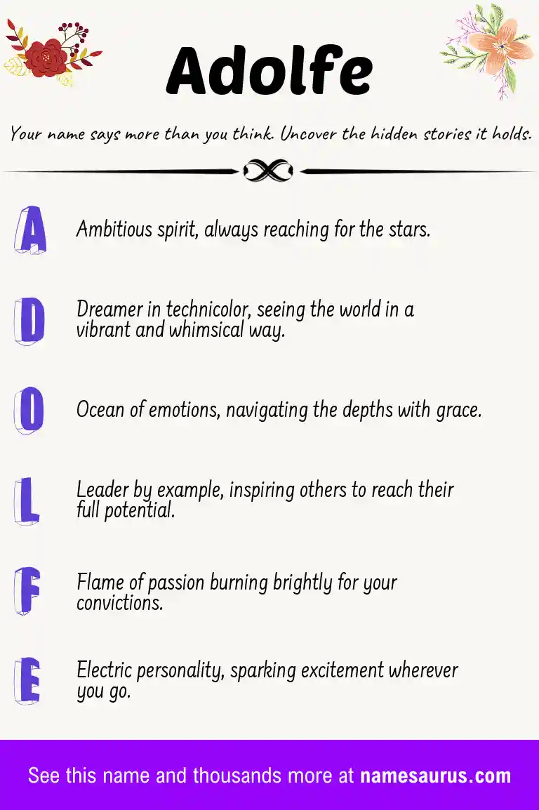 Acrostic poem about Adolfe.