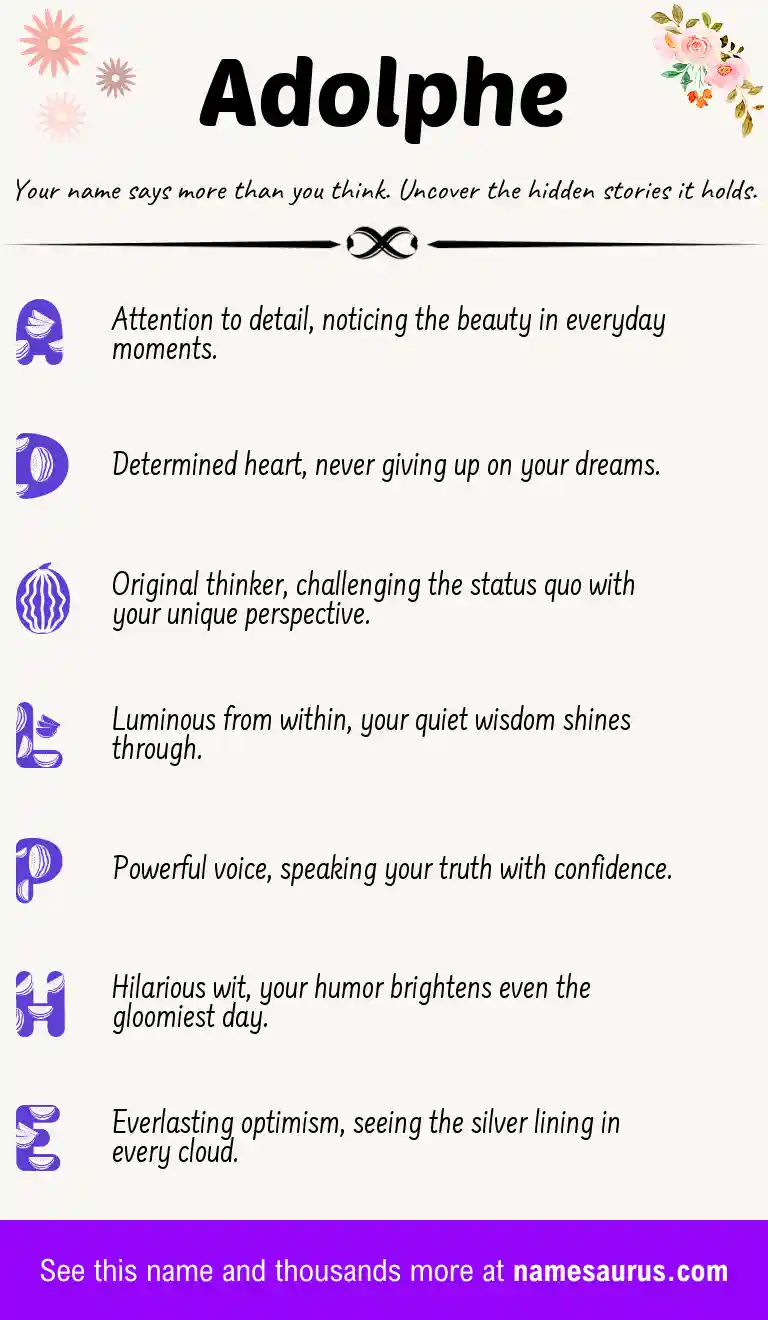 Acrostic poem about Adolphe.