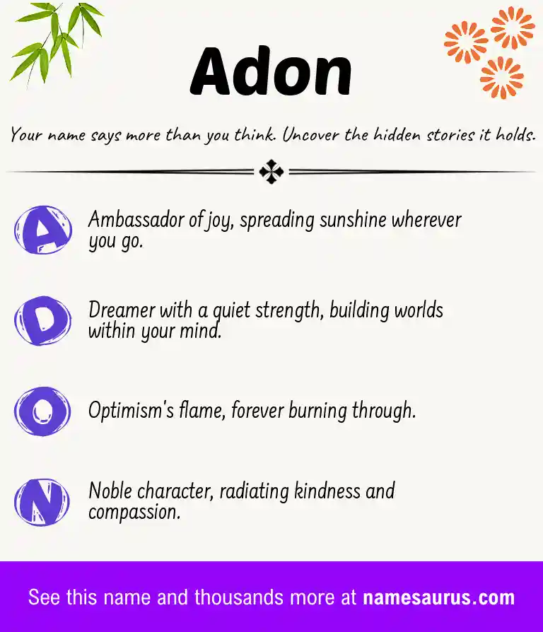 Acrostic poem about Adon.