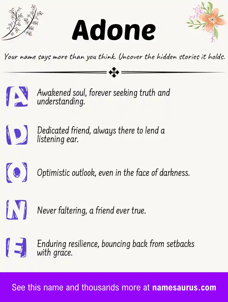 Acrostic poem about Adone.