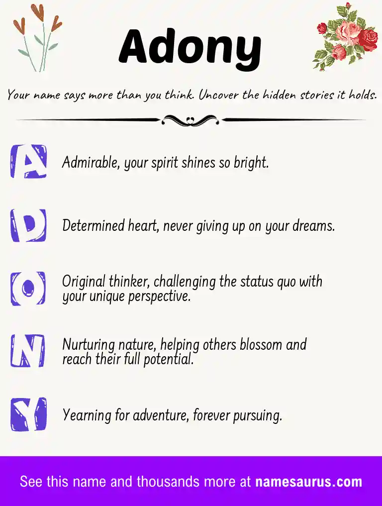 Acrostic poem about Adony.