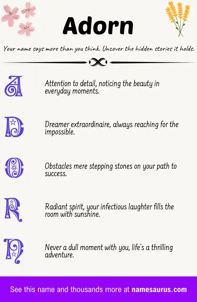 Acrostic poem about Adorn.