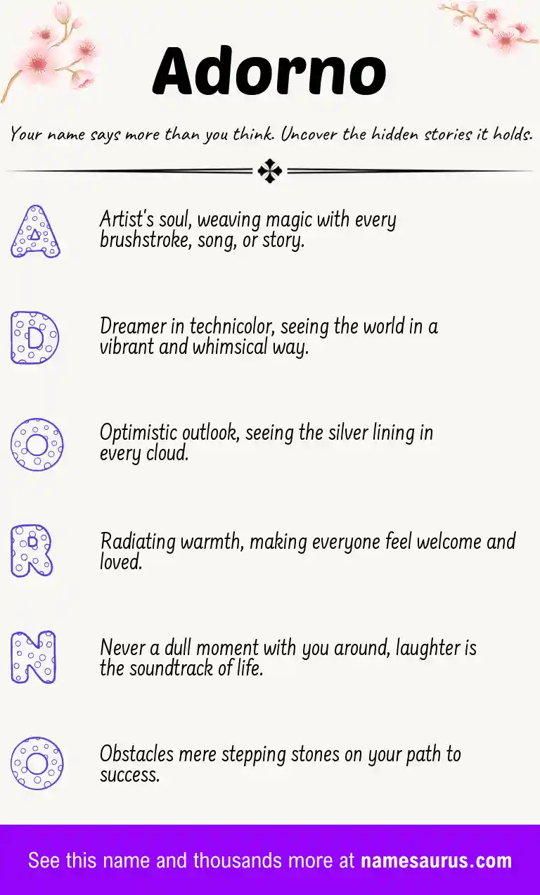 Acrostic poem about Adorno.