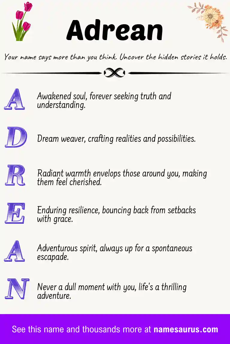 Acrostic poem about Adrean.