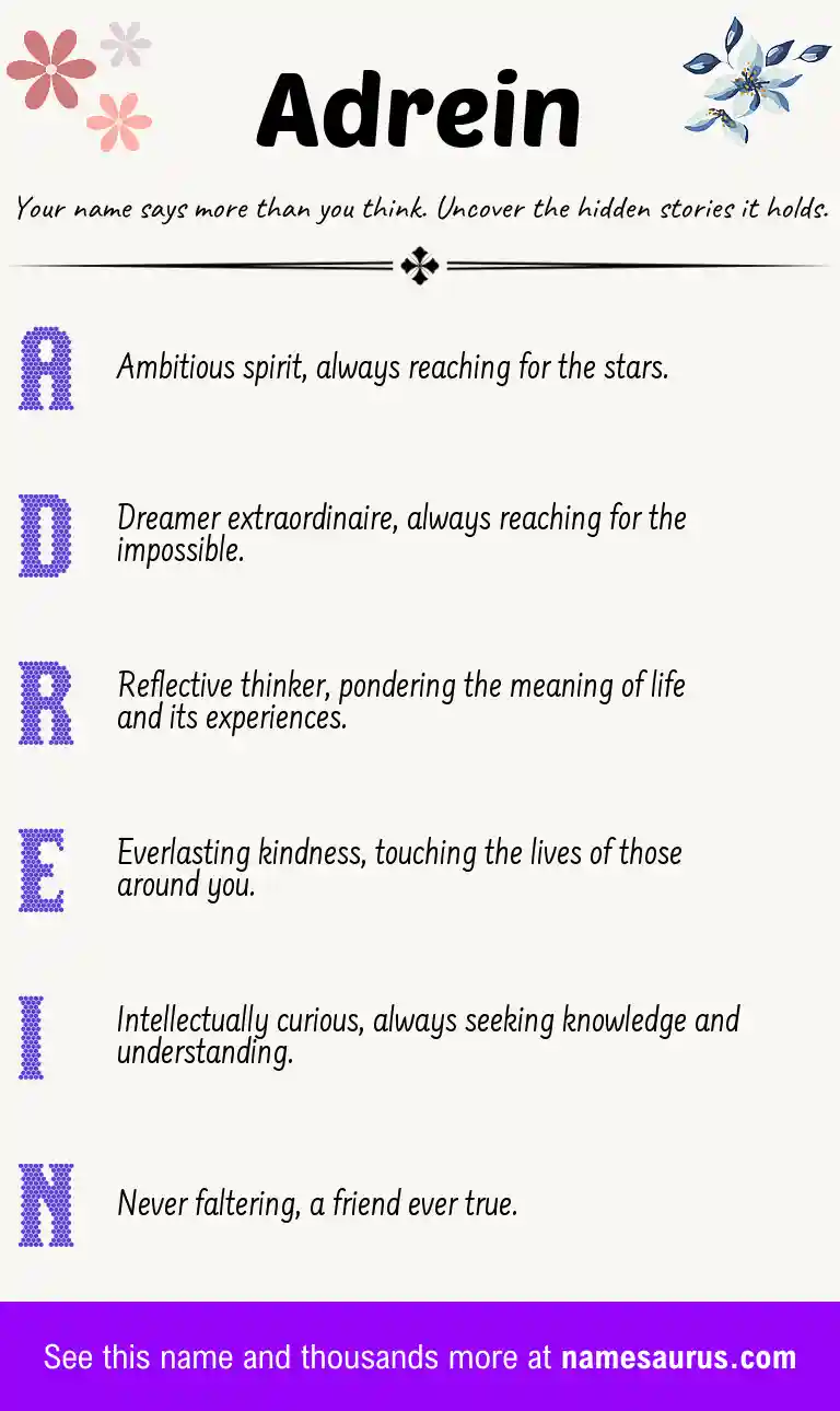 Acrostic poem about Adrein.