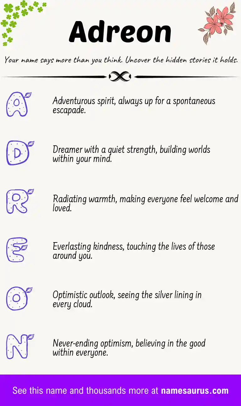 Acrostic poem about Adreon.