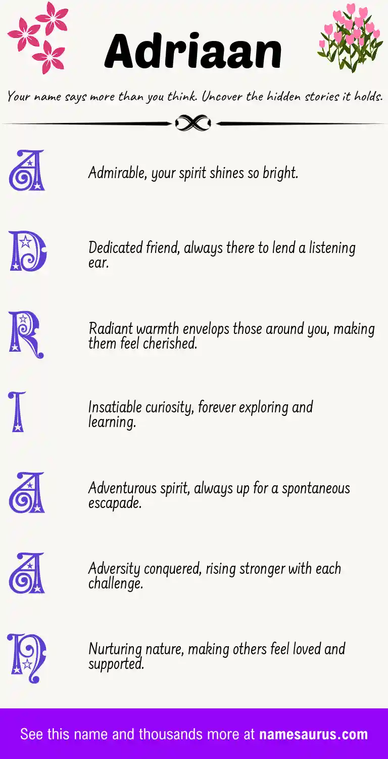 Acrostic poem about Adriaan.