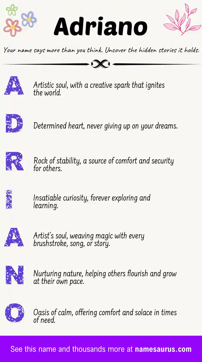 Acrostic poem about Adriano.