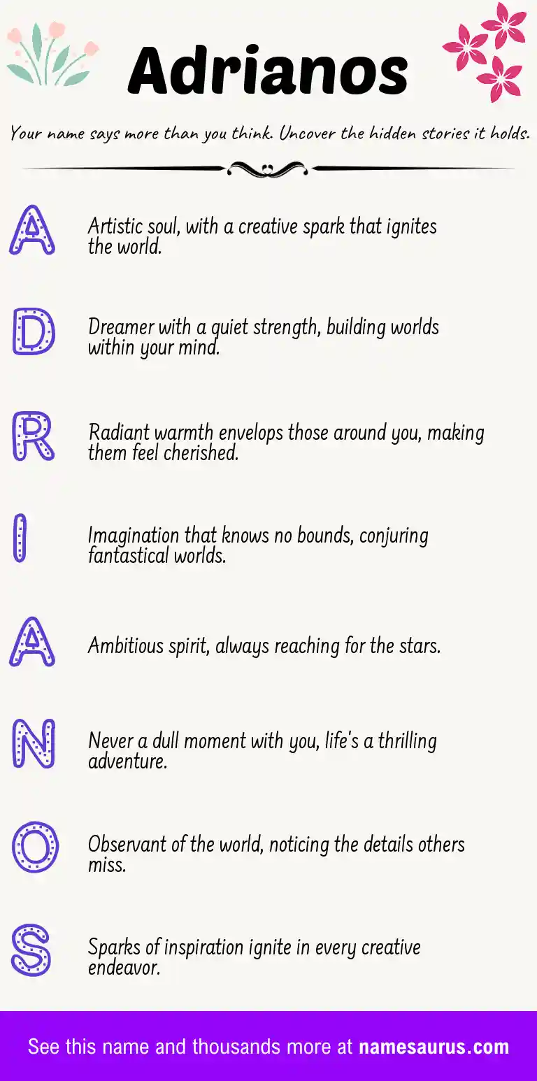 Acrostic poem about Adrianos.