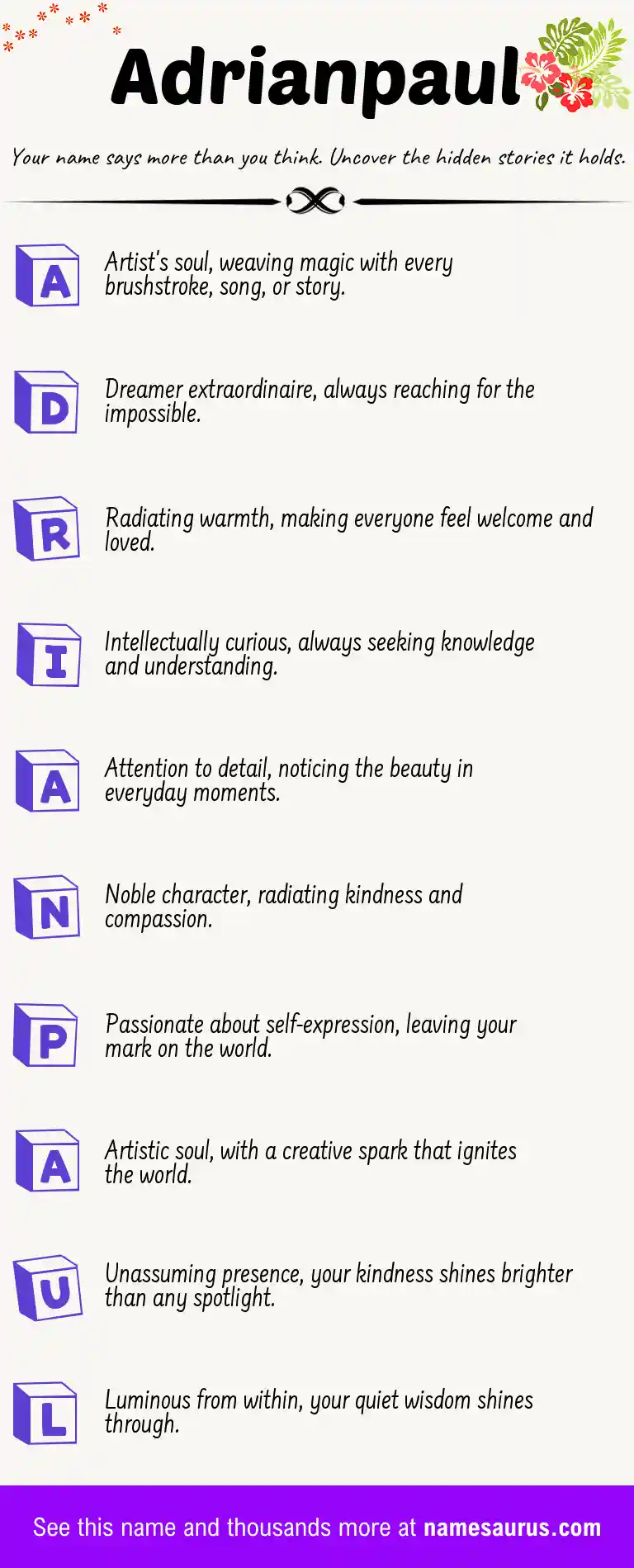 Acrostic poem about Adrianpaul.