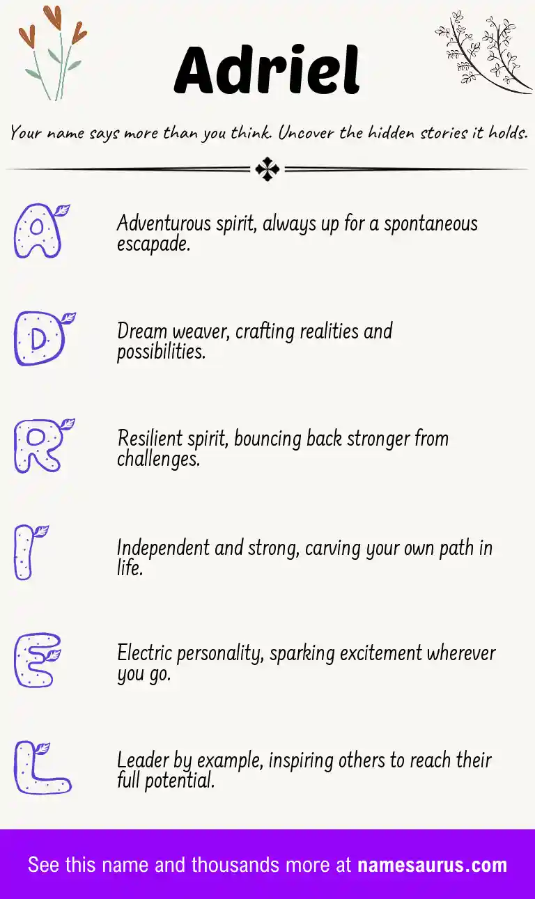 Acrostic poem about Adriel.