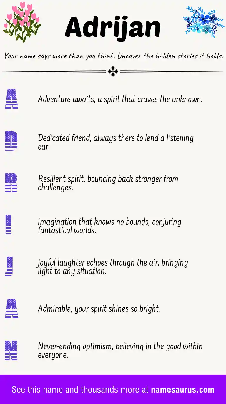 Acrostic poem about Adrijan.