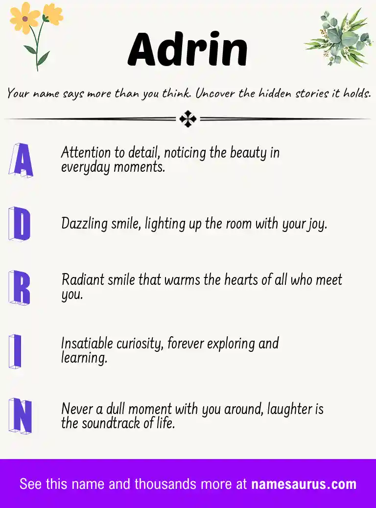Acrostic poem about Adrin.