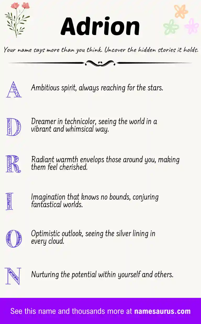 Acrostic poem about Adrion.