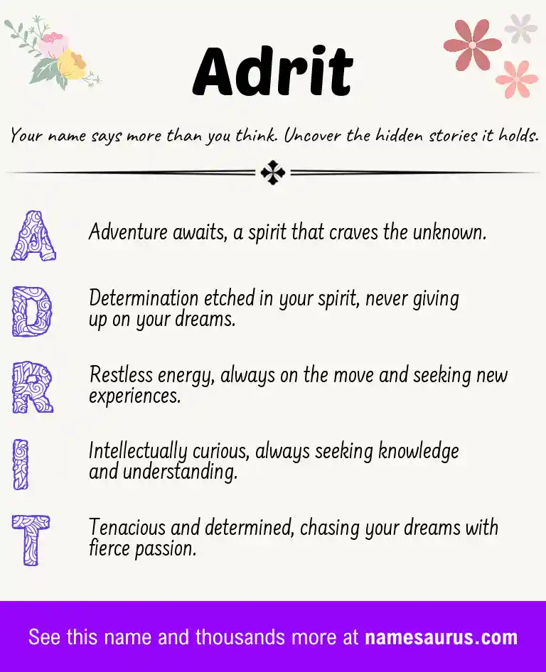 Acrostic poem about Adrit.