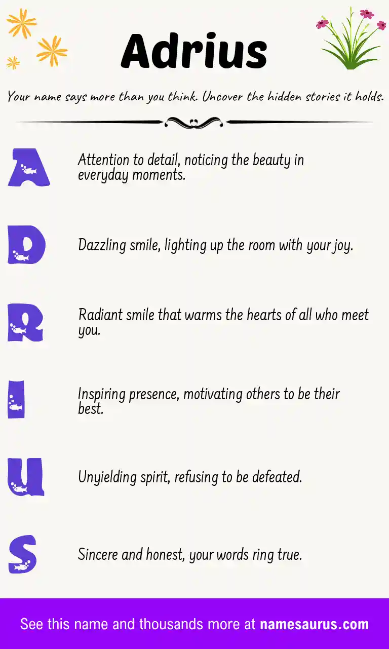 Acrostic poem about Adrius.