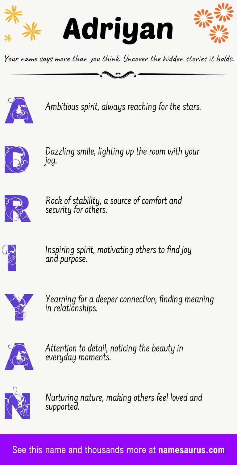 Acrostic poem about Adriyan.