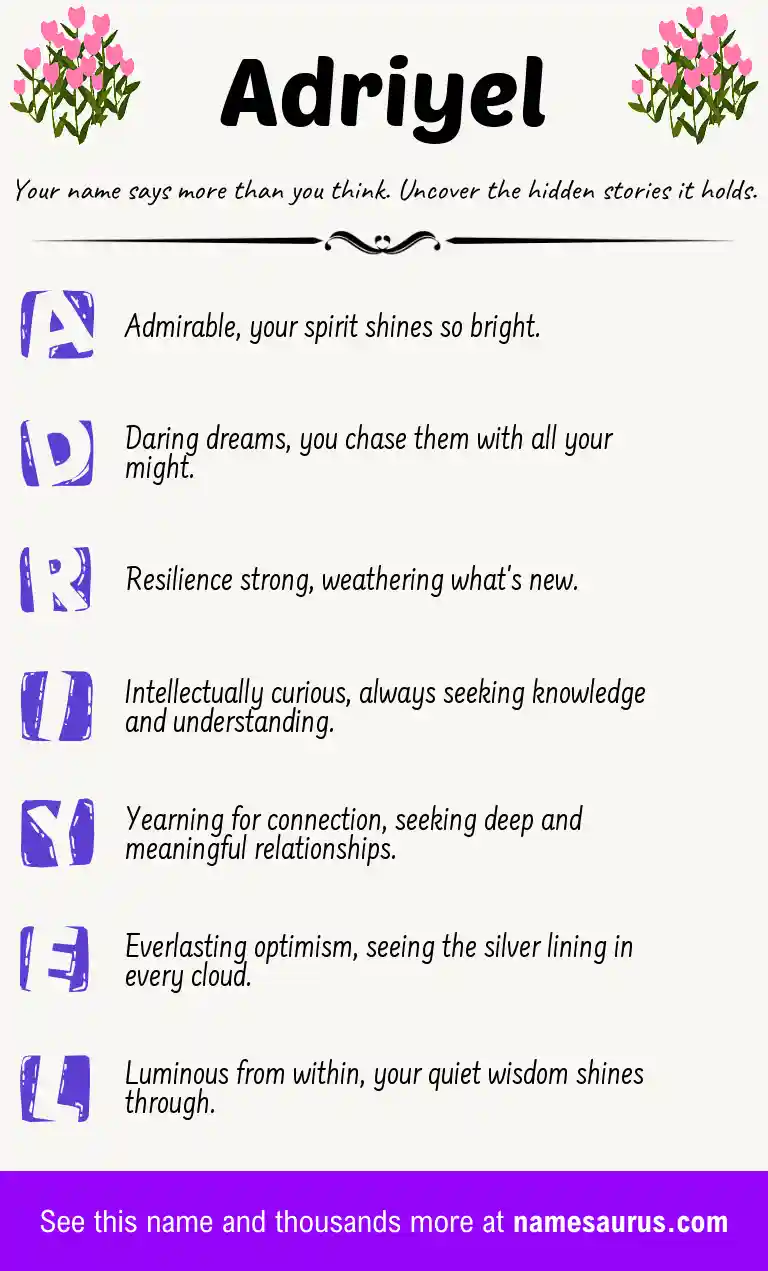 Acrostic poem about Adriyel.