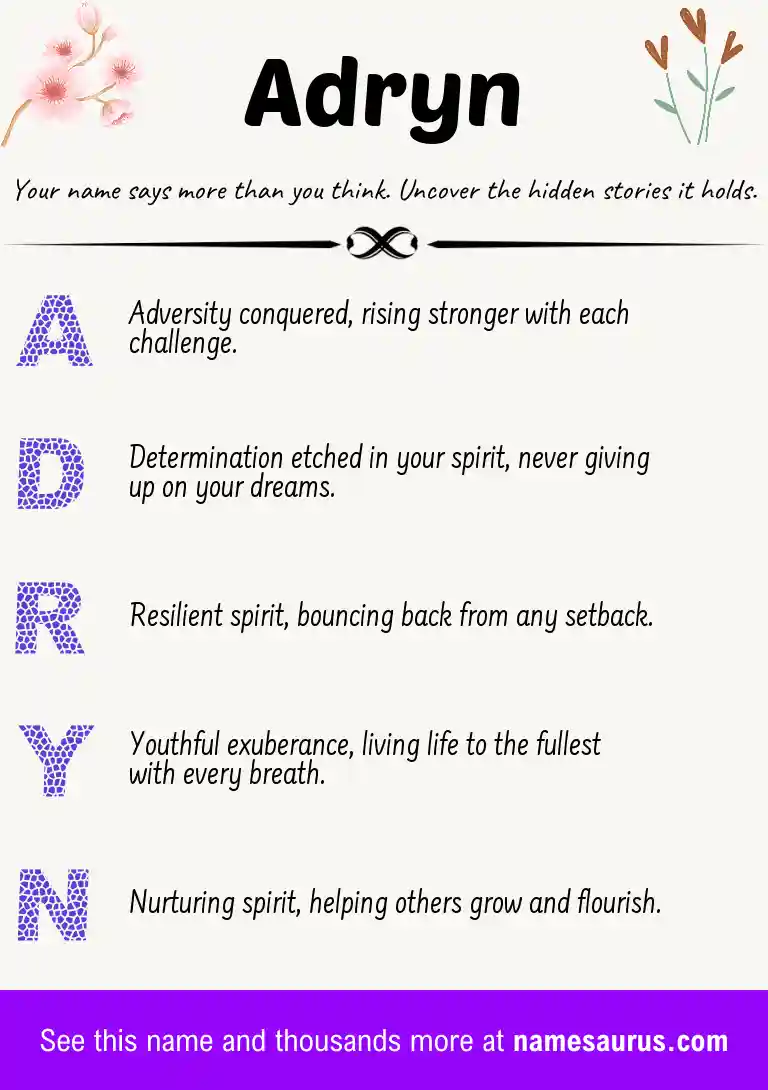 Acrostic poem about Adryn.