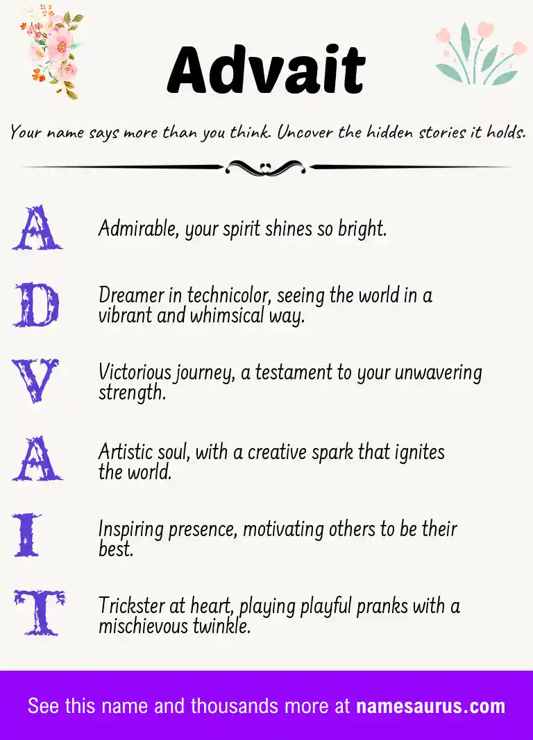 Acrostic poem about Advait.