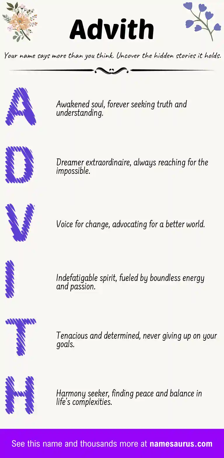 Acrostic poem about Advith.