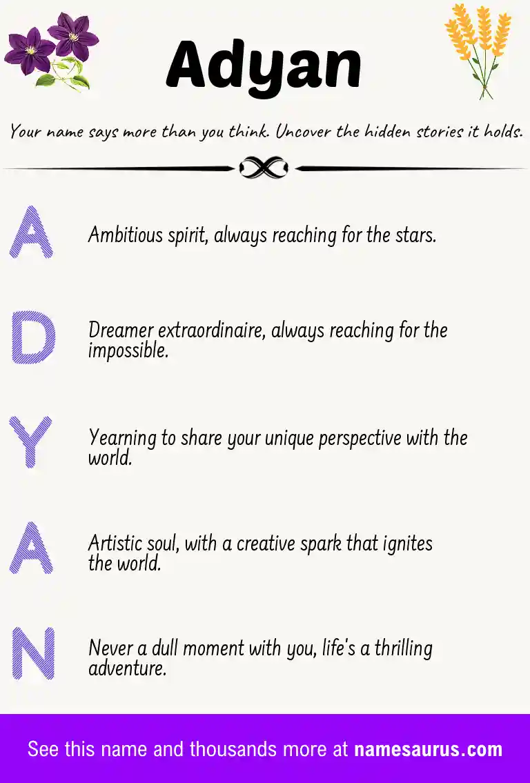 Acrostic poem about Adyan.