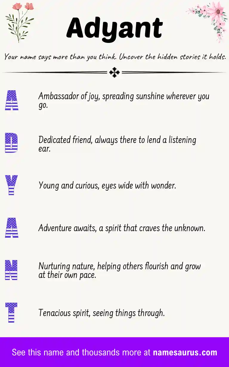 Acrostic poem about Adyant.