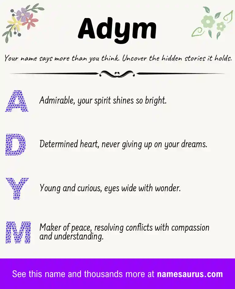 Acrostic poem about Adym.