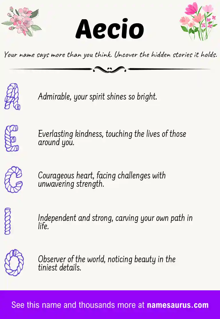 Acrostic poem about Aecio.