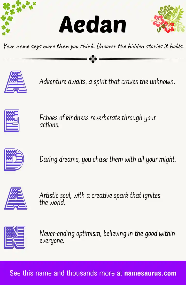 Acrostic poem about Aedan.