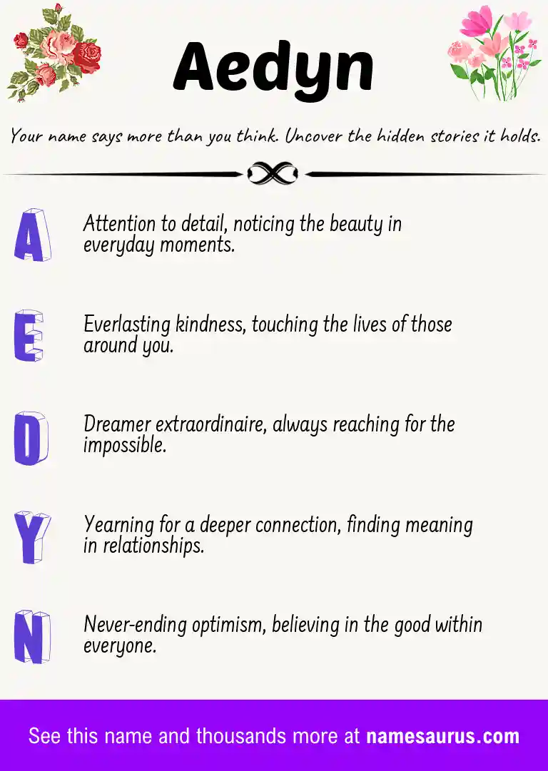 Acrostic poem about Aedyn.