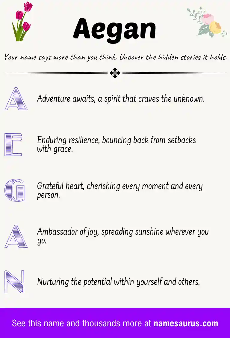 Acrostic poem about Aegan.