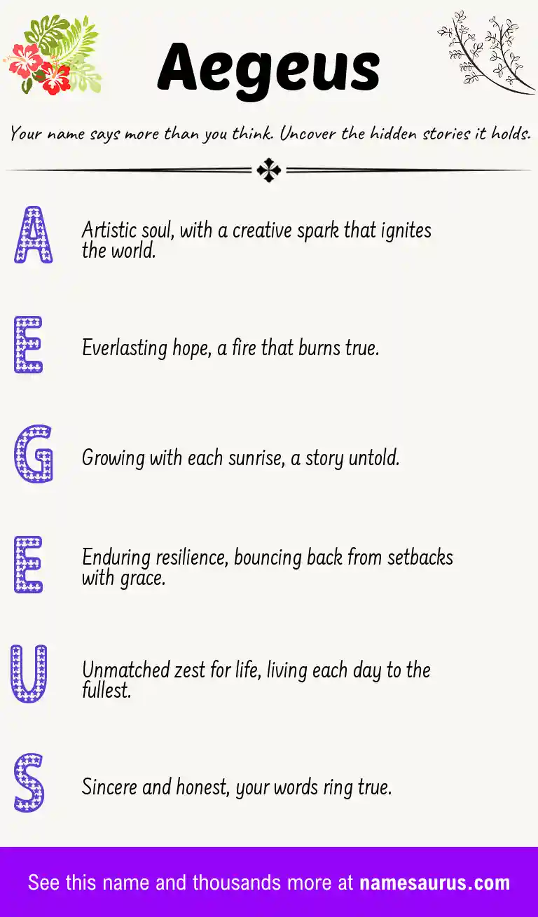 Acrostic poem about Aegeus.
