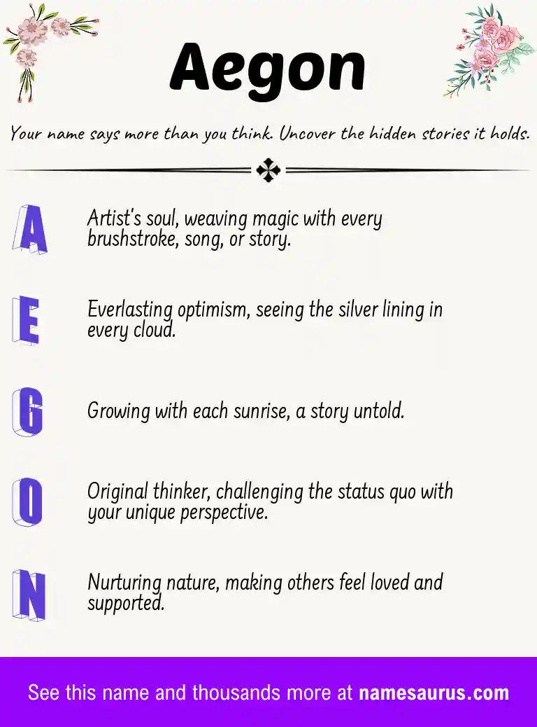 Acrostic poem about Aegon.